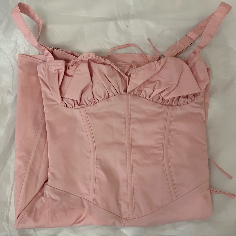 HOUSE OF CB 'Carlotta' Baby Pink Corset Mini Dress - Picture 6 of 9